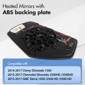 SNEMEEY Passenger Side Mirror Replacement for 2014-2017 Chevy Silverado 1500 2500HD 3500HD, 2015 2016 2017 GMC Sierra 1500 2500 HD 3500 HD - Mirror Glass with Turn Signal, Right Heated, GM1325146