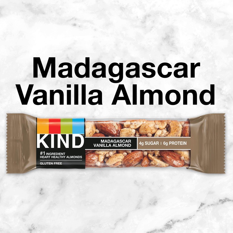 KIND Nut Bars, Madagascar Vanilla Almond, Healthy Snacks, Gluten Free,