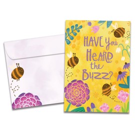 Tree-Free Greetings - Birthday Cards - Artful Designs - 1 Card + Matching Envelope - Made in USA - 100% Recycled Paper - 5"x7" - Honey Bee Day (GO68770)