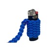 Paracord key chain lighter carabiner black and blue