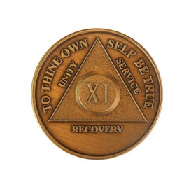 11 Year Bronze AA (Alcoholics Anonymous) - Sober / Sobriety / Birthday / Anniversary / Recovery / Medallion / Coin / Chip