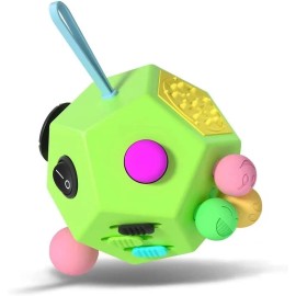 DoDoMagxanadu Fidget Dodecagon 12-Side Cube Stress Relief Toy for Kids & Adults (Green)