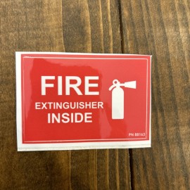 Unbranded Fire Extinguisher Inside vinyl decal 3x2 inches. New