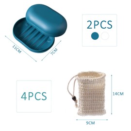 2 Soap Dish, Small and Practical Soap Dish, Drain Soap Dish, Travel Soap Dish, Easy to Clean, Good Seal, Keep Away from Dust, Dry Soap and 4 Soap Bags