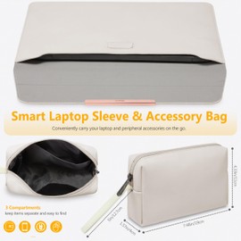 HYZUO 15-16 Inch Laptop Sleeve Laptop Case with Stand Function for MacBook Pro 16 M4/M3/M2/M1 Pro/Max 2025-2019, MacBook Pro 15 2015-2015, XPS 15, HP Envy 15.6, Beige (Smiley)