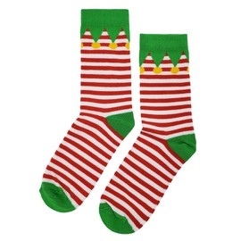 SockFly Christmas Elf Dress Socks Funny Novelty Crazy Fun Design Men Size 8-12 Cotton Casual Crew Colorful Funky Fancy Socks Gift for Men