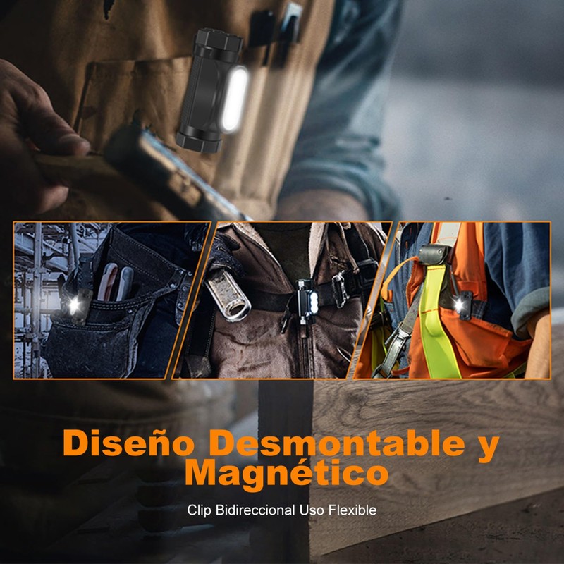 BYASKZIV Lampara Cabeza, Linterna de Cabeza IP68 Recargable, Resistencia a