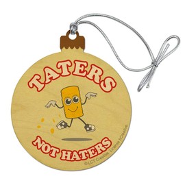 GRAPHICS & MORE Taters Not Haters Tots Funny Humor Wood Christmas Tree Holiday Ornament