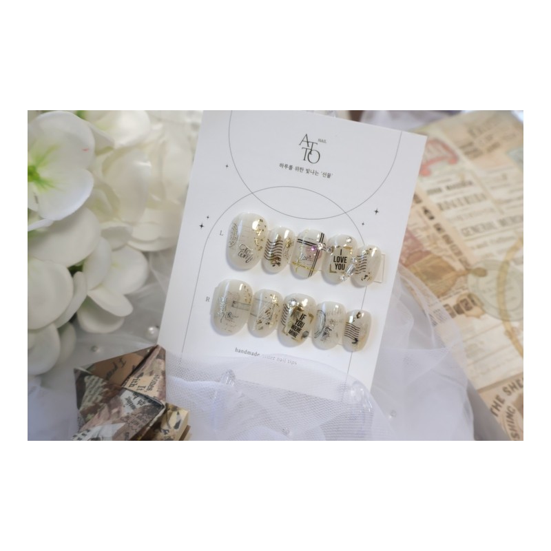 Handmade Nail Tips-The Urban part 2. Letter - Short Almond