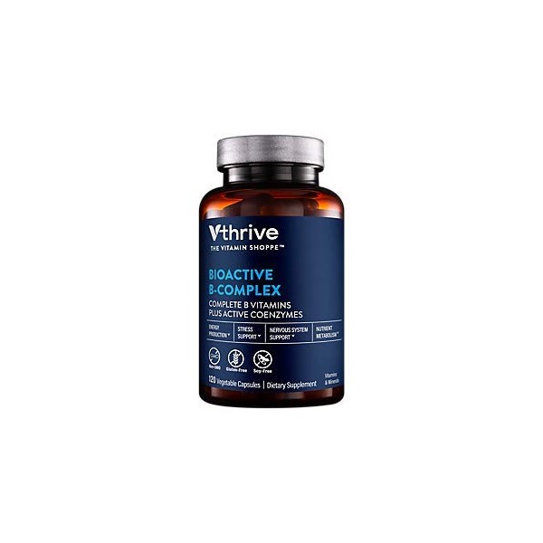 Vthrive Bioactive B-Complex - Vitamin B + Active Coenzymes for Energy Production (120 Vegetable Capsules)