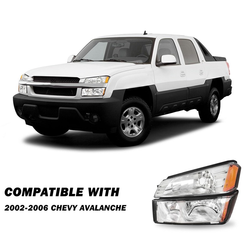 SOCKIR 4PCS Headlight Assembly Compatible with 2002-2006 Chevy Avalanche Body