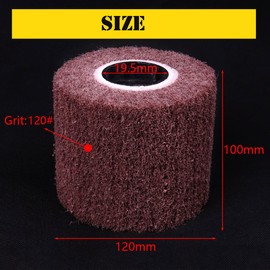 Atoplee Flap Burnishing Wheel 120x100mm,aperture 19mm, 120 Grit Non-Woven Abrasive Polishing Flap Burnishing Wheel for Wire Drawing Metal Iron Aluminum Polishing
