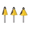 Gasea 3pcs 15/22.5/30 Degree Chamfer and Bevel Edging Forming Router