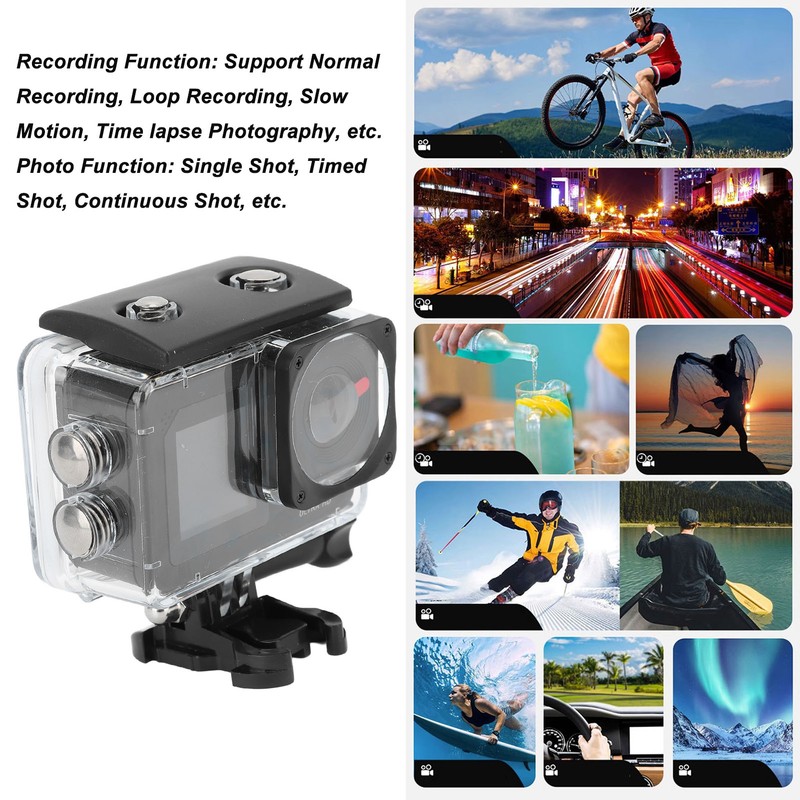 5K30FPS WiFi Action Camera Front and Rear Dual Screen Built
