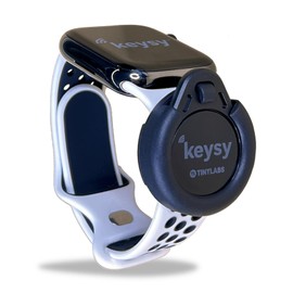 Keysy Key Fob Holder for Watch Band, Fits HID ProxKey, Apple AitTag, Round Key Fob RFID (Black)