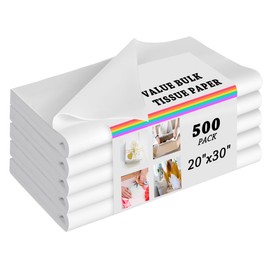 PINWATT 500 Sheets 20"X30" White Tissue Paper Bulk for Gift Bags Wrapping Paper, Birthday Weddings Showers Christmas Gift Packaging Arts Craft Party Favor Decoration