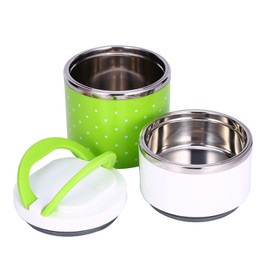 WGFOIP Stainless Steel Insulated Lunch Box, 2 Layer Thermal Food Container Keep Food Warm Fit for School, Office or Picnic