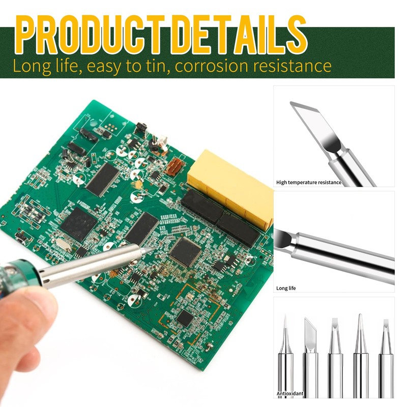14-Piece Soldering Tips Set, 900M-T Soldering Iron Tips, Lead-Free Soldering
