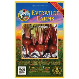 Everwilde Farms - 200 Early Wonder Beet Seeds - Gold Vault Jumbo Seed Packet