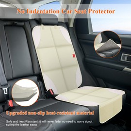 Car Seat Protector, 600D Fabric Auto Car Seat Protector for Child Car Seat with Thick Padding, Non-Slip Backing, Mesh Storage Pockets, Waterproof Car Seat Covers Under Baby Seat for SUV, Sedan, Truck