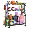WUC Sports Equipment Organizer - Garage Ball Storage Rack with