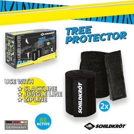 Schildkröt® Jungle Line Zipline Slackline Tree Protector Complete Set for 2 Trees XXL Version with Velcro for Easy Installation