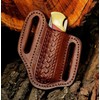 ADAM KNIVES Leather Pocket Knife Sheath For Belt, Slanted Sheath,