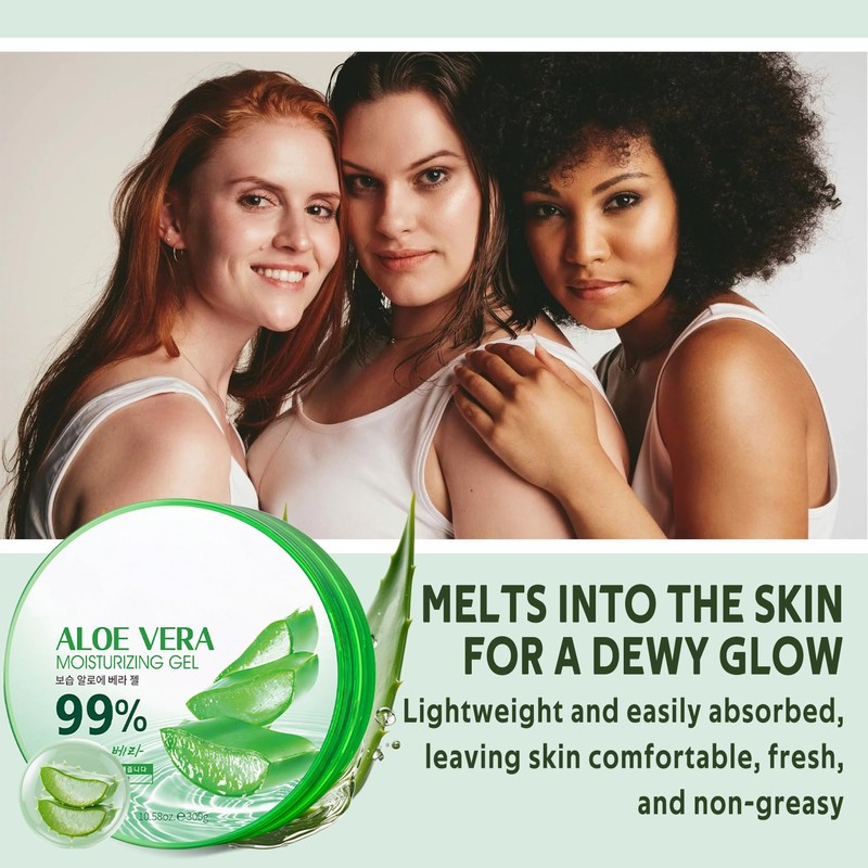 3PCS Aloe Vera Gel,Pure Aloe Vera Moisturizer,Soothing Aftersun Gel