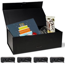 TOVU Makings | 9 x 5 x 3 in. black gift box | black gift boxes | gift boxes with lids | bridesmaid proposal box | black box | gift boxes for presents | large gift box | bridesmaid box | small box