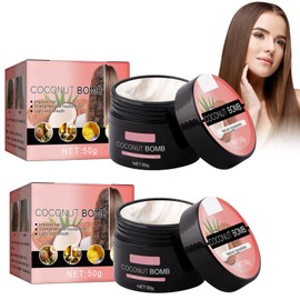 Coconut Bomb Hair Mask, Coconut Bomb Nourishing Hair Mask, Moisture Hair Mask, Coconut Moisture Hair Mask, Repair Dry Damaged Hair, for All Hair Types, Pack of 2