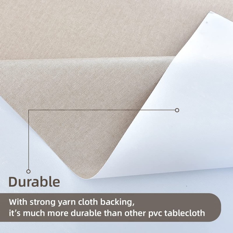 Plenmor Table Cloth Wipeable Tablecloth PVC Plastic Wipe Clean Waterproof