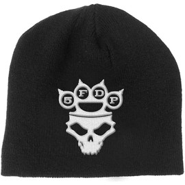 Beanie Hat (Unisex-U) Knuckle-Duster Logo & Skull (Nero)