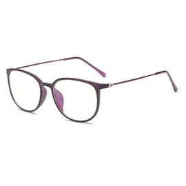 DEPEYE Myopia Glasses Oversize Frame Retro Nearsighted Glasses Strength ShortSighted Men and Women Lightweight Spectacles, Purple