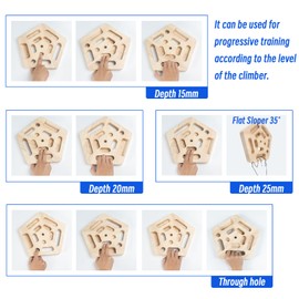 WOOD CITY Hangboard Rock Climbing for Training Climbing, Hang Board with 11 Pockets, Portable Climbing Boards for Finger Strenght Indoor and Outdoor