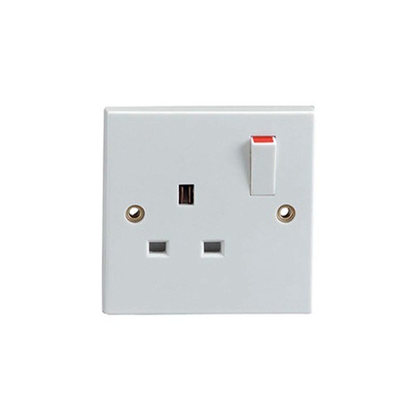 Single Switched Socket Wall 1 Gang Plug Electric 13 Amp