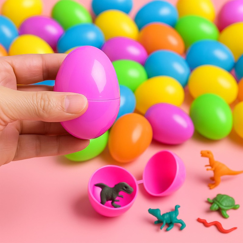 Coynurex 54PCS Fillable Easter Eggs – 2.17'' Plastic Hinged Eggs