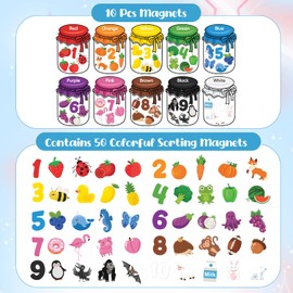 10Pcs Magnetic Color Sorting Cute Fridge Magnets for Kids Color Sorting