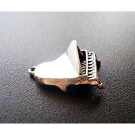 Baby Grand Piano Charms / Pendants - Set of 10 - Antique Silver - 3D - 21mm Tall