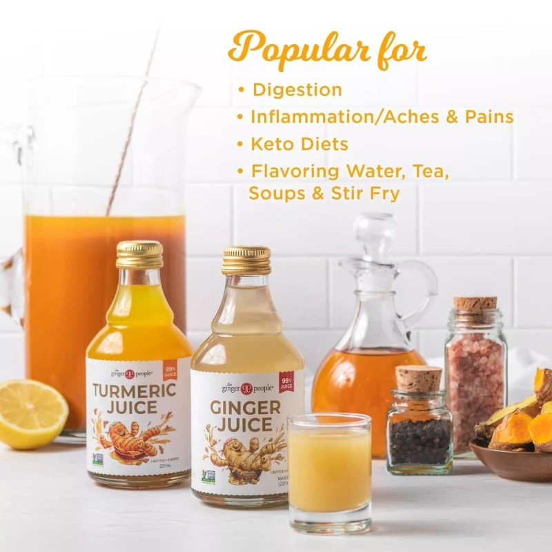 The Ginger People Pure Fiji Ginger and Turmeric Juice 8