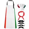 XLSXEXCL Italian Flag Apron and Chef Hat Set, Waterproof Cooking