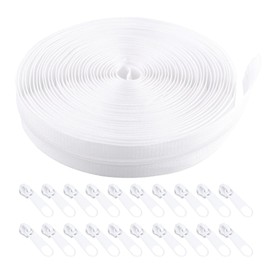 12 m Endless Zip Spiral 3 mm White Includes 30 Metal Sliders Sold by the Metre