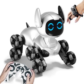 4DRC Robot Dog Toys for Kids, Remote Control Robots Dog with Auto-Demonstration, RC Stunt Remote Control Smart Robot for Age 8 9 10 11 12 Year Old Boys Girls Birthday Gift Present