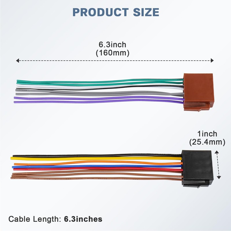 Universal ISO Car Radio Stereo Wiring Harness Adapter, Car Audio
