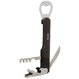 IBILI SACACORCHOS+ABRECHAPAS, Stainless Steel, Silber/schwarz, 20 x 10 x 2 cm