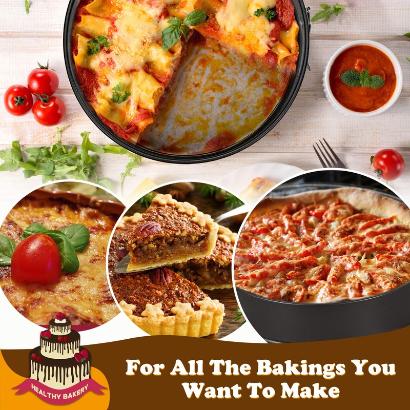 Hiware 8 Inch Non-stick Springform Pan with Removable Bottom -