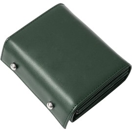 Dom Teporna Men's Bi-fold Wallet, Leather, Cowhide Leather, Large Capacity, L-Shaped Zipper, Small Wallet, Mini Wallet, Compact, Women's, green