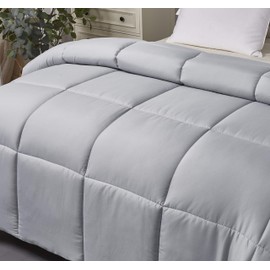 Blue Ridge Home Fashions Light Weight Solid Down Alternative All Season Comforter - Hypoallergenic Polyester Fill, King, Platinum