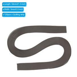 PATIKIL Quilling Strips Paper 120pcs 3/16"(5mm) 54cm Origami Paper Quilling Strip for Art DIY Hand Craft Christmas Dark Grey