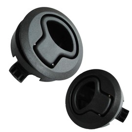 Pestillo redondo de plástico negro de 5 cm para barcos de caravana, barcos, barcos, barcos, barcos, barcos y cobertizos de 1,27 cm, Negro