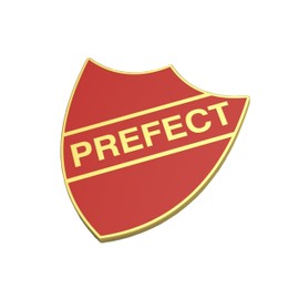 Prefect Shield School Badges, Metal, Pack of 4, Available in Blue, Green and Red (red)